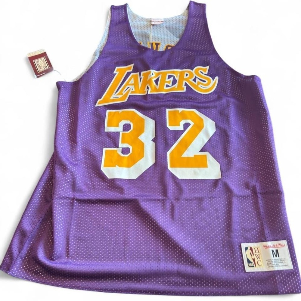 Mitchell & Ness Lakers Magic Johnson Reversible Mesh Tank Purple Grey TMTK3208 M
